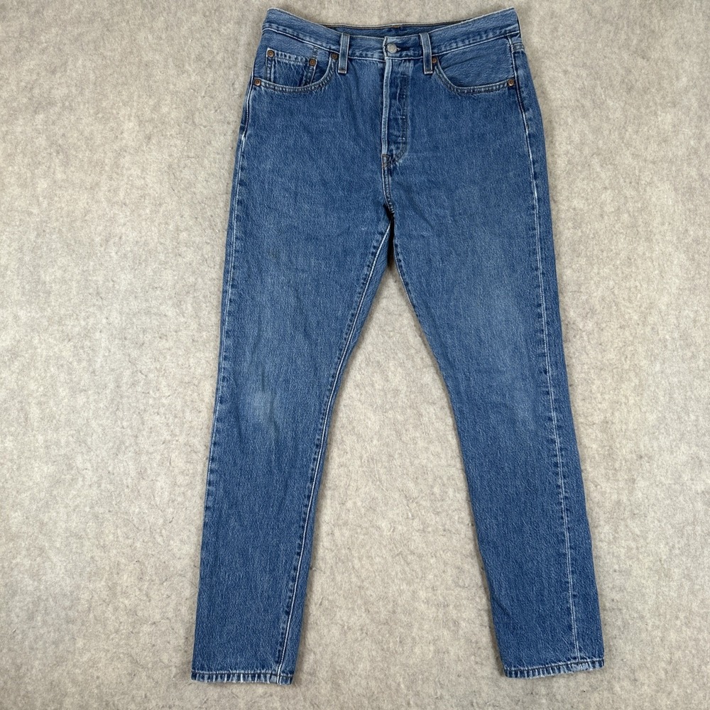 Levis 501 Premium Jeans Mens 32x32 (29x30) Blue Straight Button Fly Denim